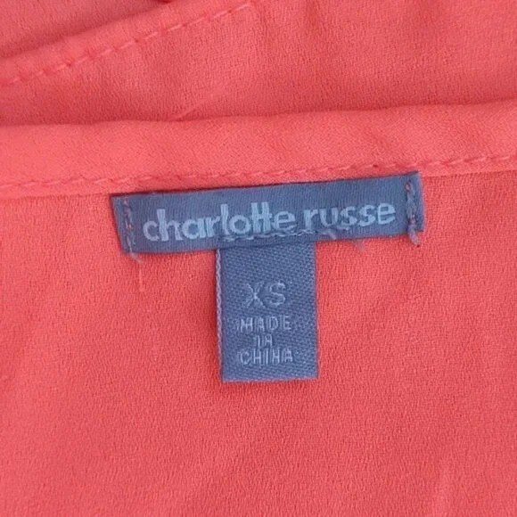 Charlotte Russe Ruffle Front Tank Top Sleeveless Blouse Shirt - Picture 3 of 5